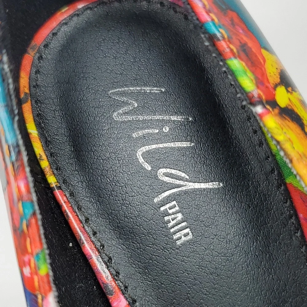 Wild Pair Dayton Multi Color Floral Platform Stilettos 7